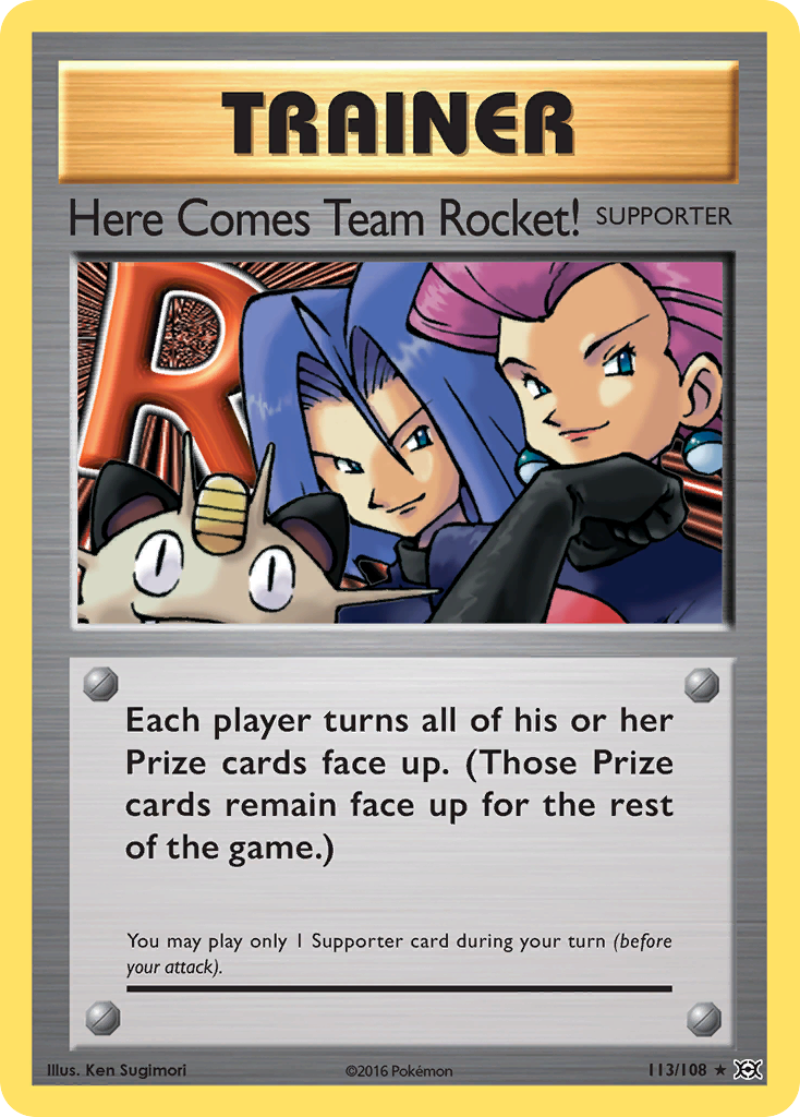 Here Comes Team Rocket! 113/108 Secret Rare Evolutions Pokemon