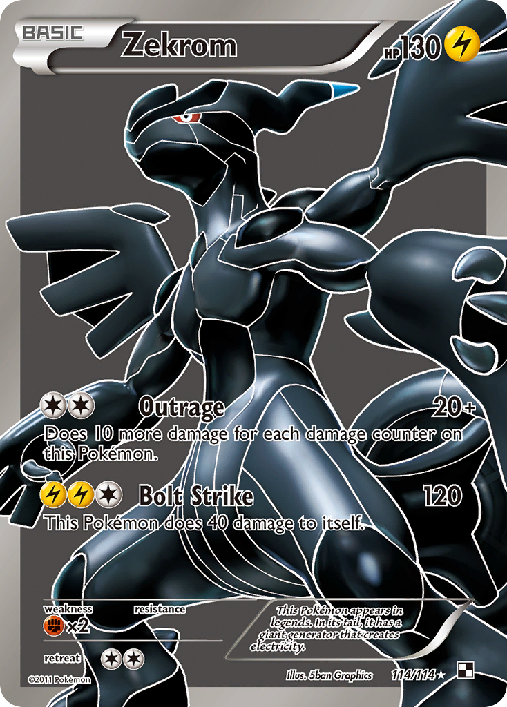 Zekrom 114/114 Ultra Rare Black & White Pokemon