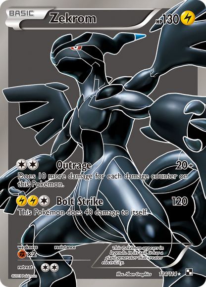 Zekrom 114/114 Ultra Rare Black & White Pokemon