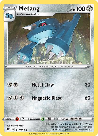 Metang 117/185 Uncommon Vivid Voltage Pokemon Reverse Holo