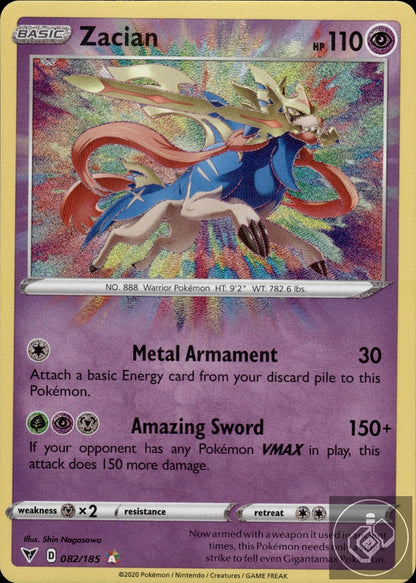 Zacian 082/185 Amazing Rare Vivid Voltage Pokemon