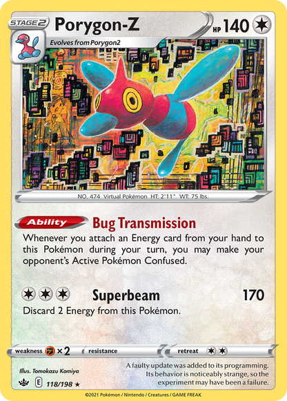 Porygon-Z 118/198 Holo Rare Chilling Reign Pokemon