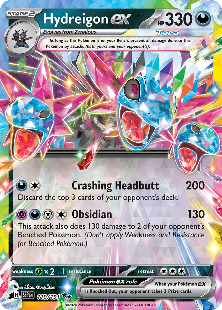 Hydreigon ex 119/191 Double Rare Surging Sparks Pokemon