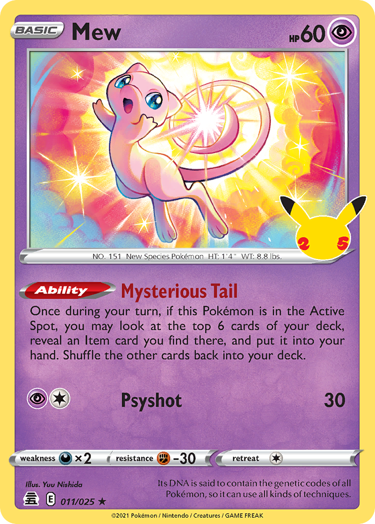 Mew 011/025 Holo Rare Celebrations Pokemon