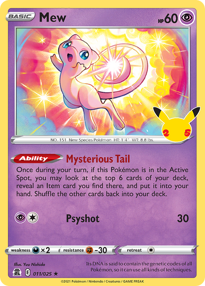 Mew 011/025 Holo Rare Celebrations Pokemon