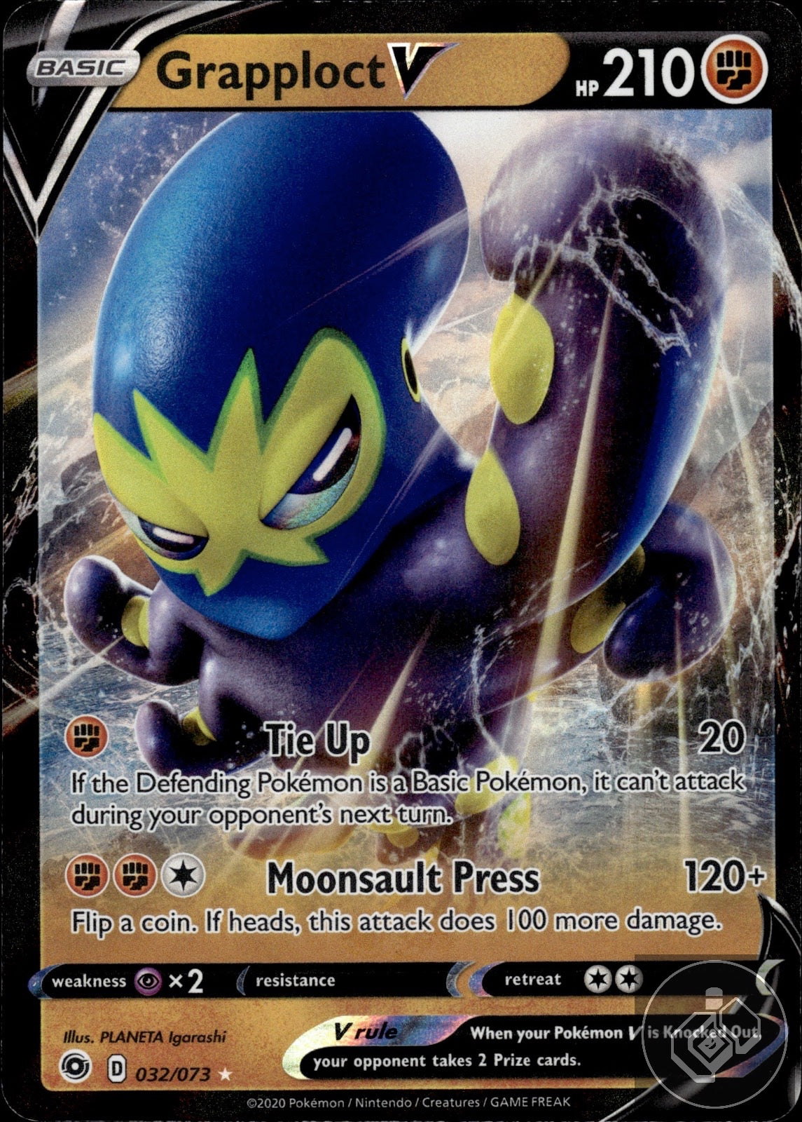 Grapploct V 032/073 Holo V Rare Champion's Path Pokemon