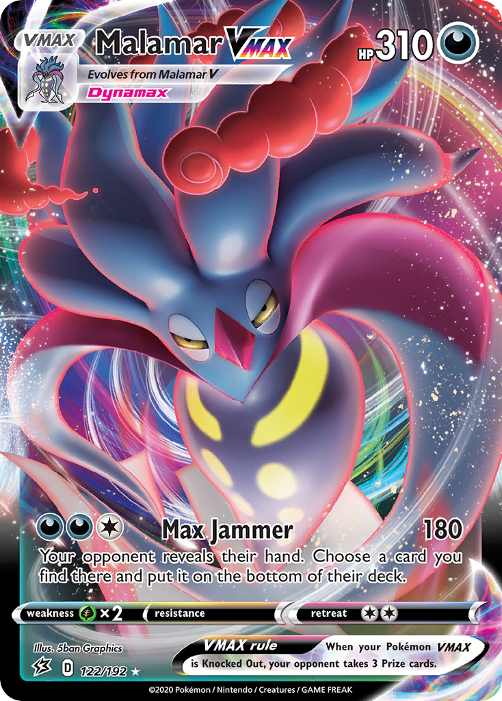 Malamar VMAX 122/192 Holo VMAX Rare Rebel Clash Pokemon Holo