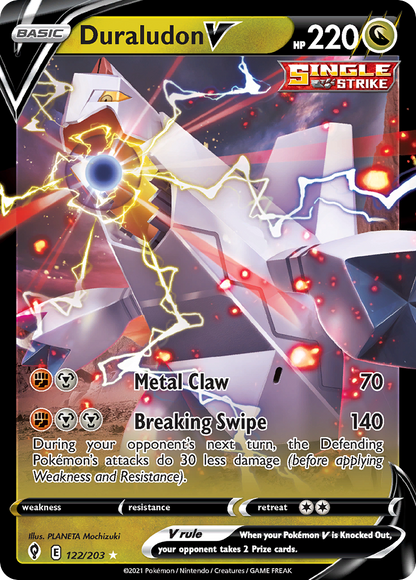 Duraludon V 122/203 Holo V Rare Evolving Skies Pokemon