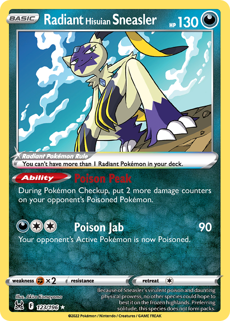 Radiant Hisuian Sneasler 123/196 Radiant Rare Lost Origin Pokemon Holo