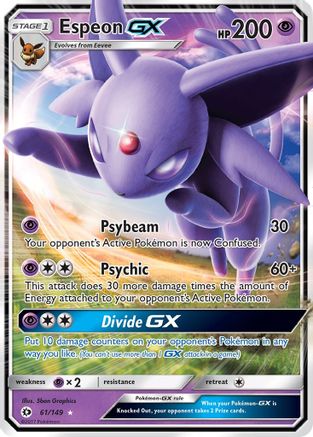 Espeon GX 61/149 Holo Ultra Rare SM Base Set Pokemon