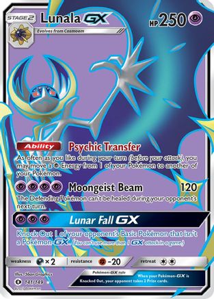 Lunala GX (Full Art) 141/149 Holo Ultra Rare SM Base Set Pokemon