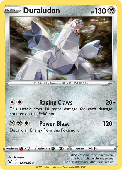Duraludon 129/185 Holo Rare Vivid Voltage Pokemon Holo