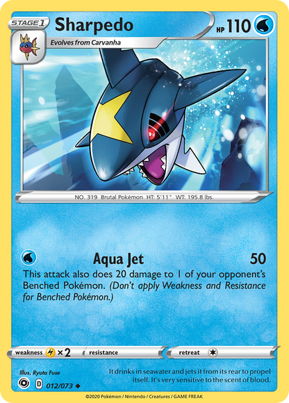 Sharpedo 012/073 Uncommon Champion's Path Pokemon