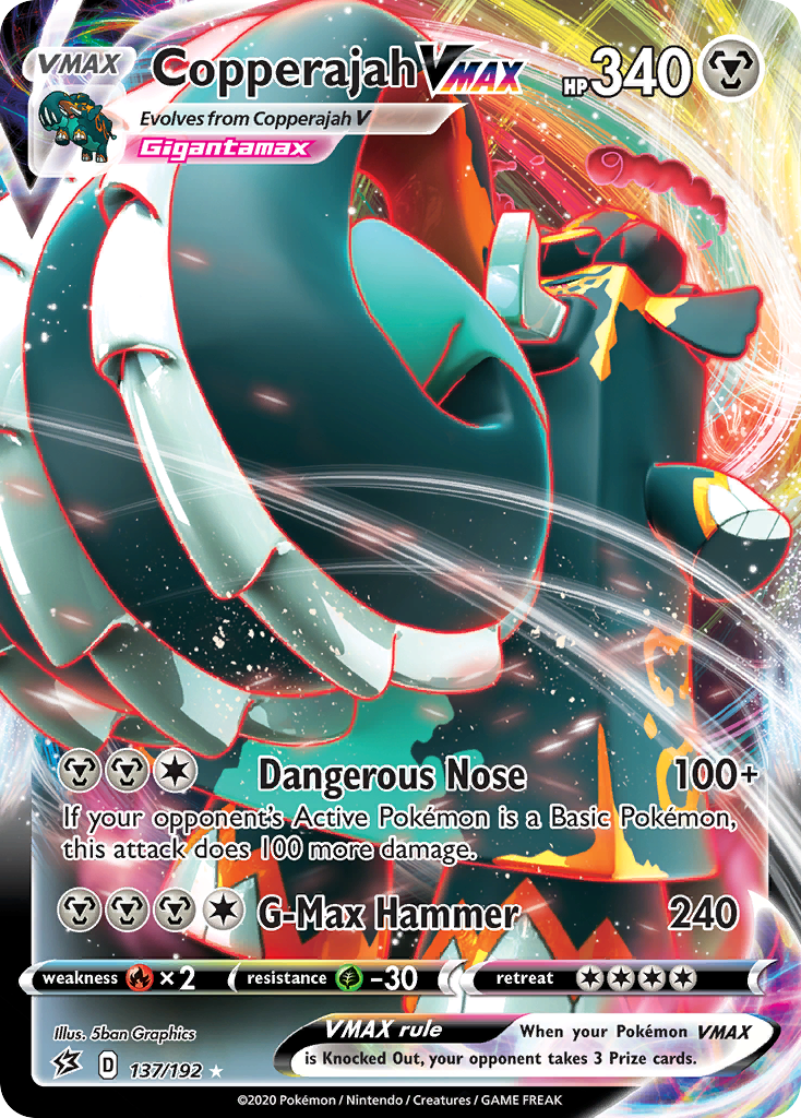 Copperajah VMAX 137/192 Holo VMAX Rare Rebel Clash Pokemon