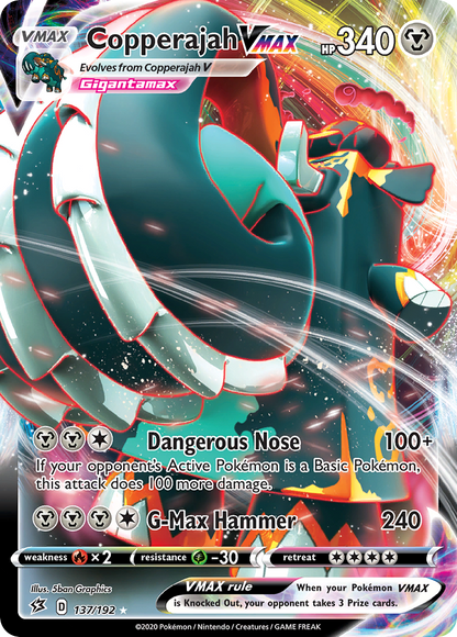 Copperajah VMAX 137/192 Holo VMAX Rare Rebel Clash Pokemon