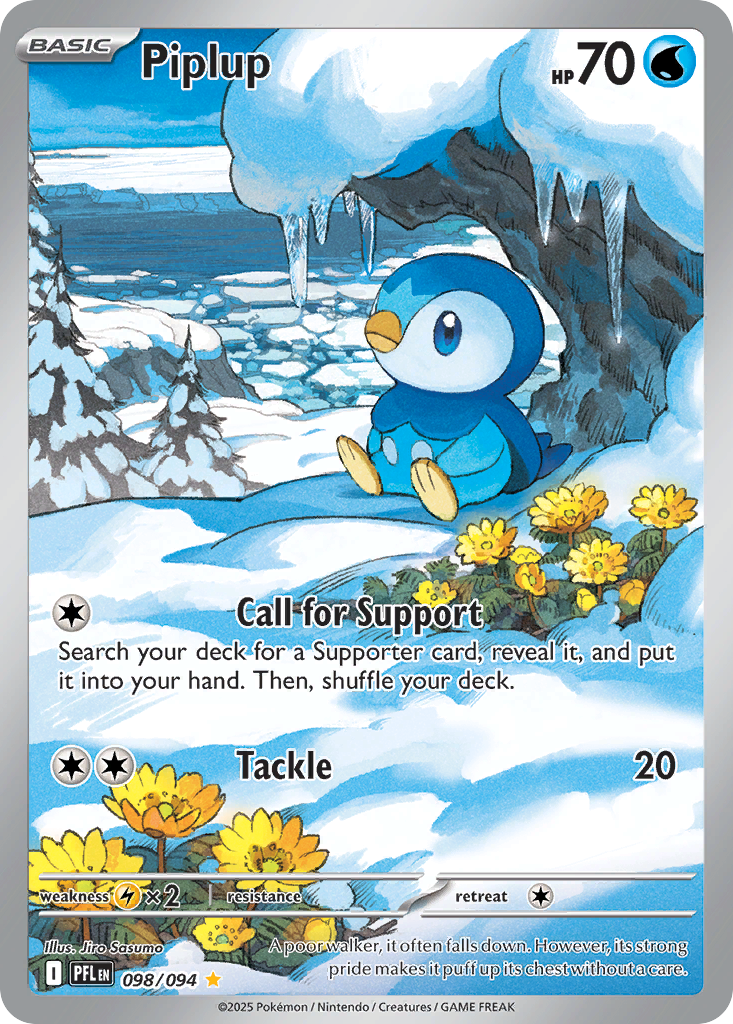 Piplup 098/094 Illustration Rare Phantasmal Flames Pokemon