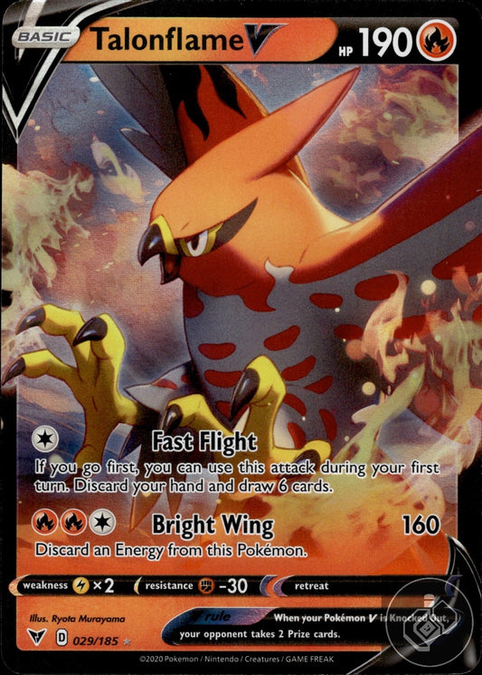 Talonflame V 029/185 Holo V Rare Vivid Voltage Pokemon
