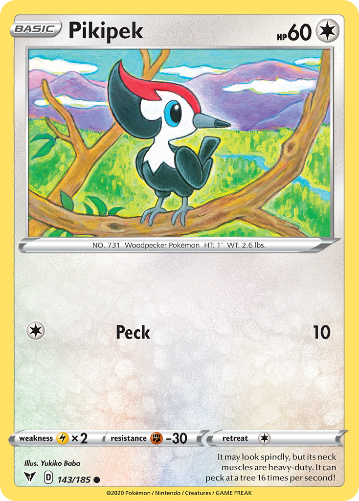 Pikipek 143/185 Common Vivid Voltage Pokemon Reverse Holo