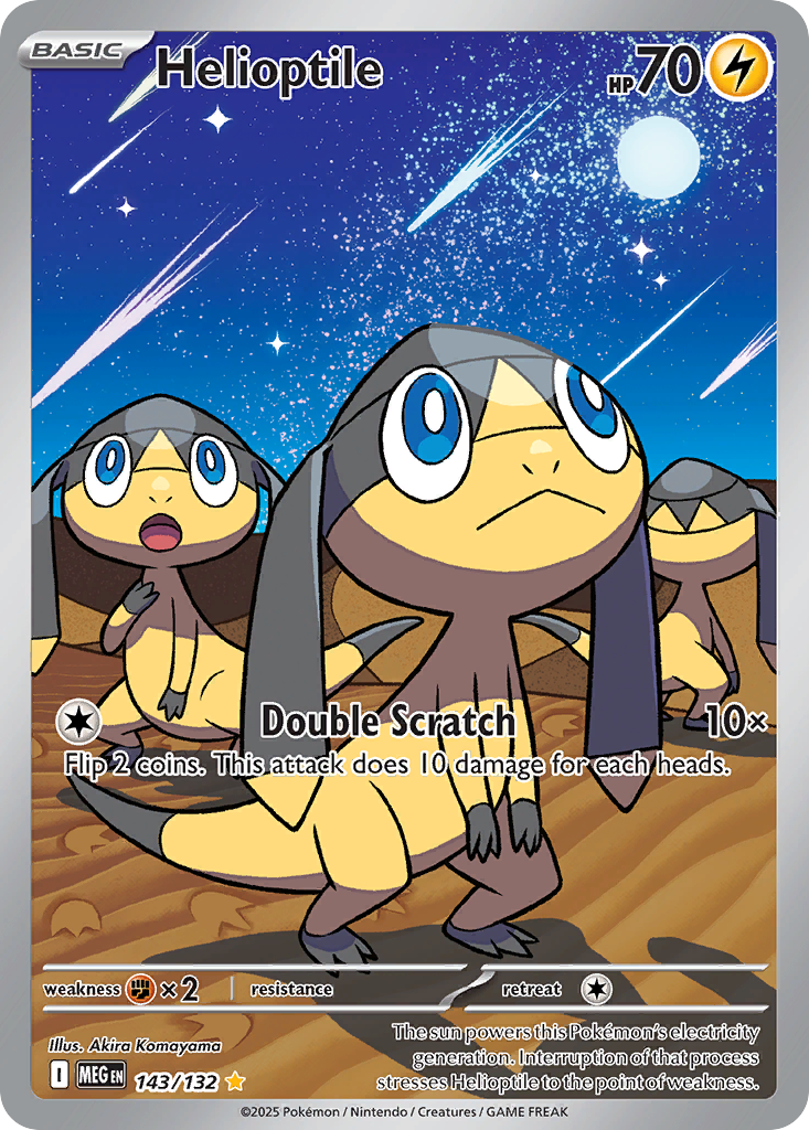 Helioptile 143/132 Illustration Rare Mega Evolution Pokemon