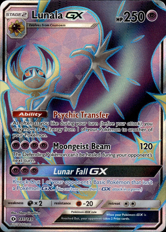 Lunala GX (Full Art) 141/149 Holo Ultra Rare SM Base Set Pokemon