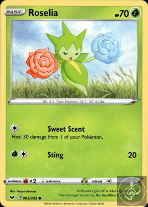 Roselia 003/202 Common Sword & Shield Pokemon
