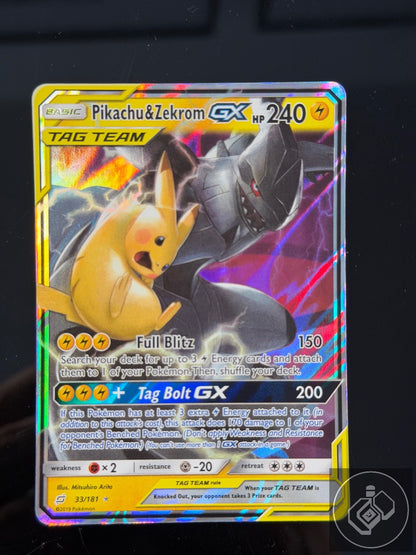 Pikachu & Zekrom GX 33/181 Holo GX Rare Team Up Pokemon