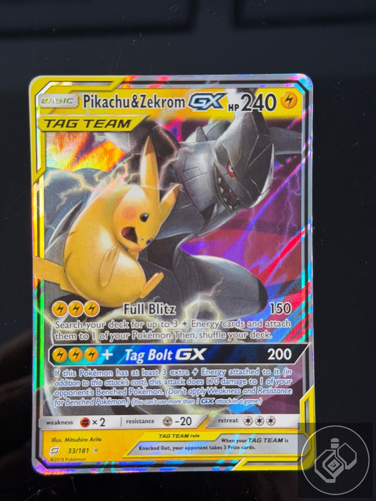 Pikachu & Zekrom GX 33/181 Holo GX Rare Team Up Pokemon