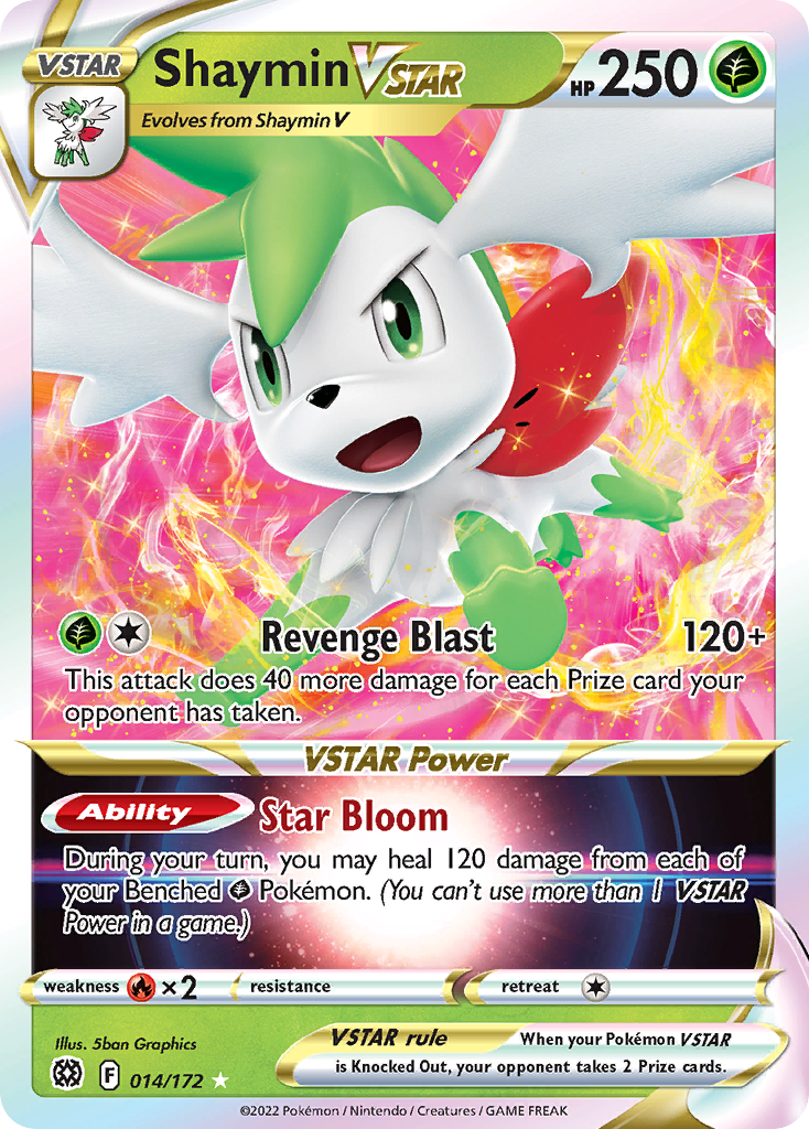 Shaymin VSTAR 014/172 Holo VSTAR Rare Brilliant Stars Pokemon Holo