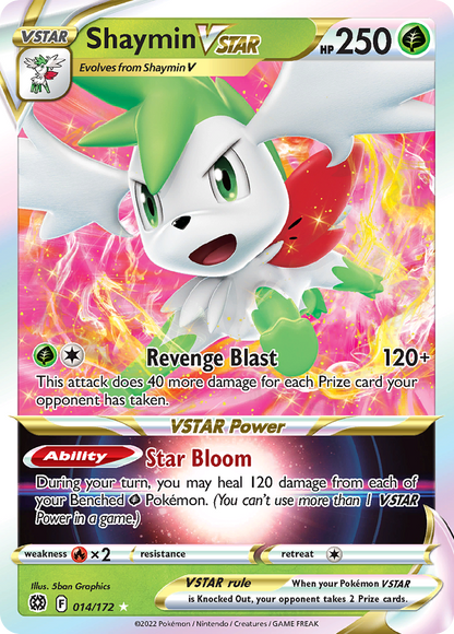 Shaymin VSTAR 014/172 Holo VSTAR Rare Brilliant Stars Pokemon Holo
