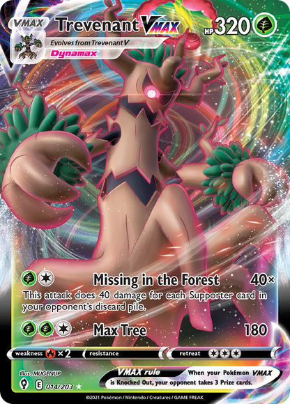 Trevenant VMAX 014/203 Holo VMAX Rare Evolving Skies Pokemon