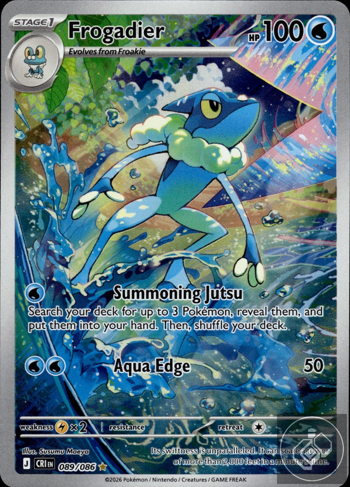 Frogadier 089/086 Holo Illustration Rare Chaos Rising Pokemon