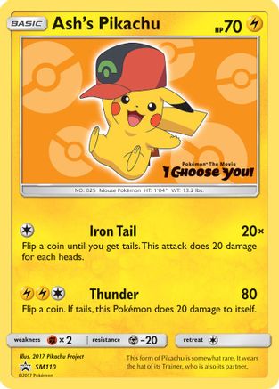 Ash's Pikachu - SM110 Promo Sun & Moon Promo Pokemon