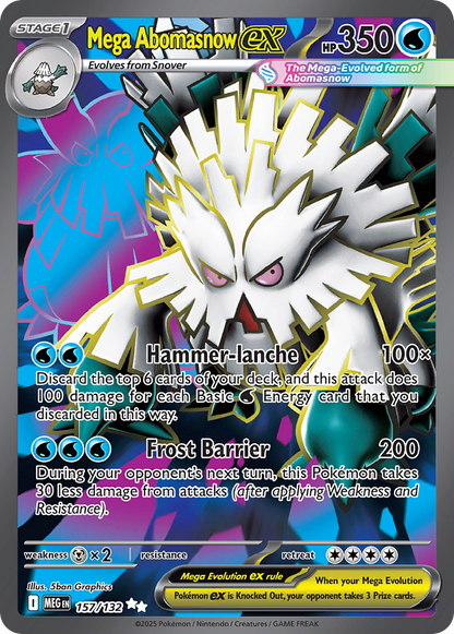 Mega Abomasnow ex 157/132 Ultra Rare Mega Evolution Pokemon