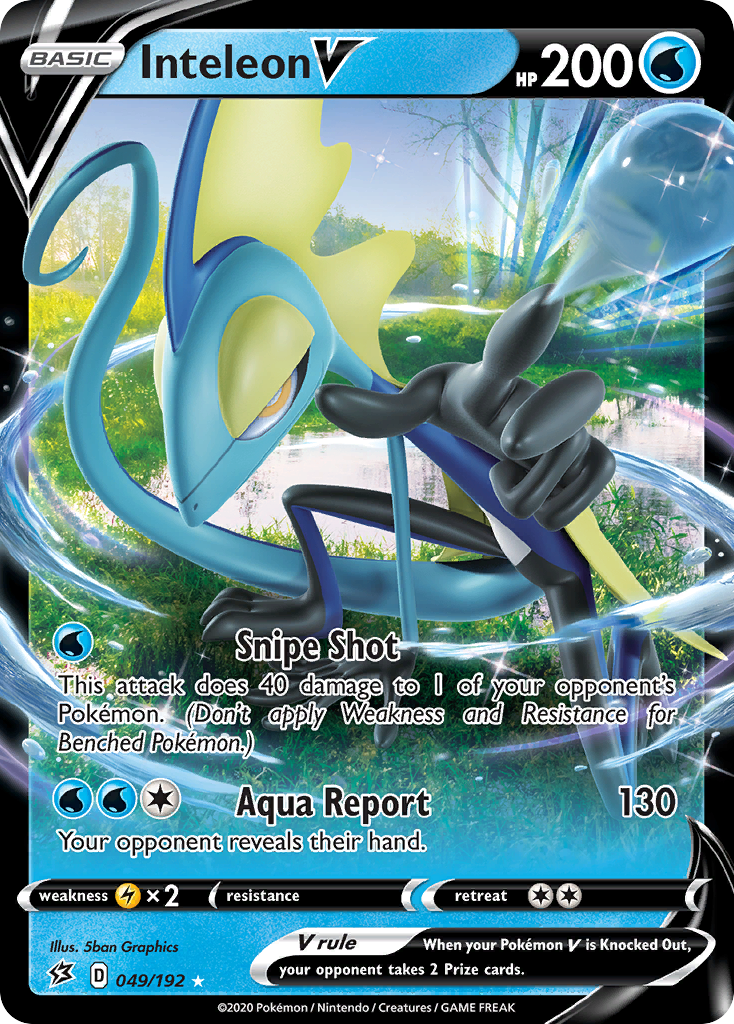 Inteleon V 049/192 Holo V Rare Rebel Clash Pokemon