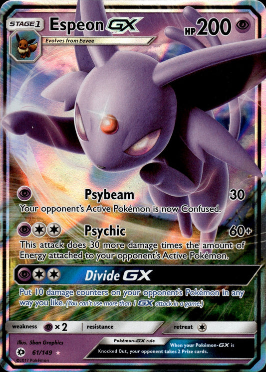Espeon GX 61/149 Holo Ultra Rare SM Base Set Pokemon