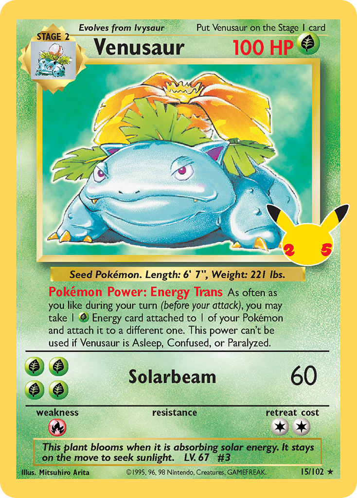 Venusaur 15/102 Classic Collection Celebrations: Classic Collection Pokemon