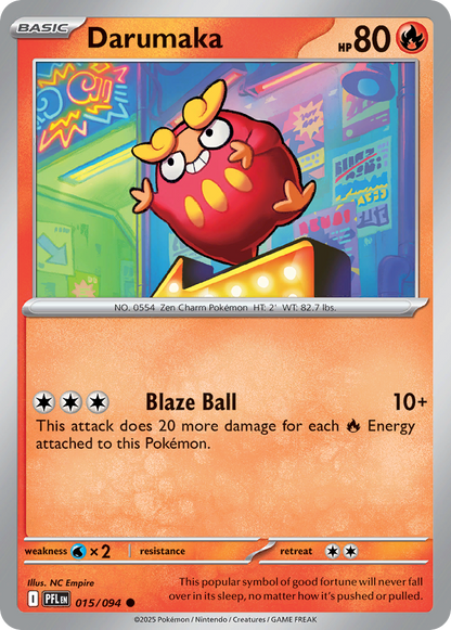 Darumaka 015/094 Common Phantasmal Flames Pokemon