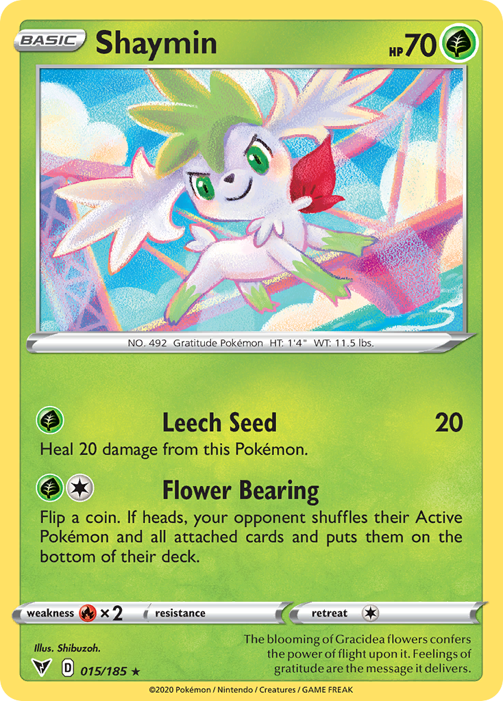 Shaymin 015/185 Holo Rare Vivid Voltage Pokemon Reverse Holo