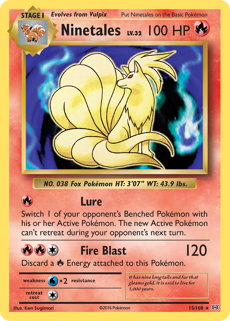 Ninetales 15/108 Holo Rare Evolutions Pokemon