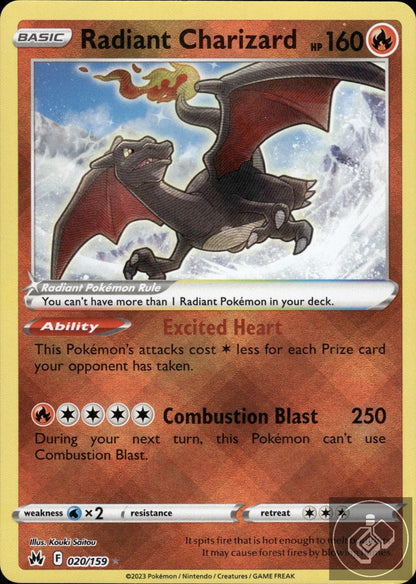 Radiant Charizard 020/159 Radiant Rare Crown Zenith Pokemon