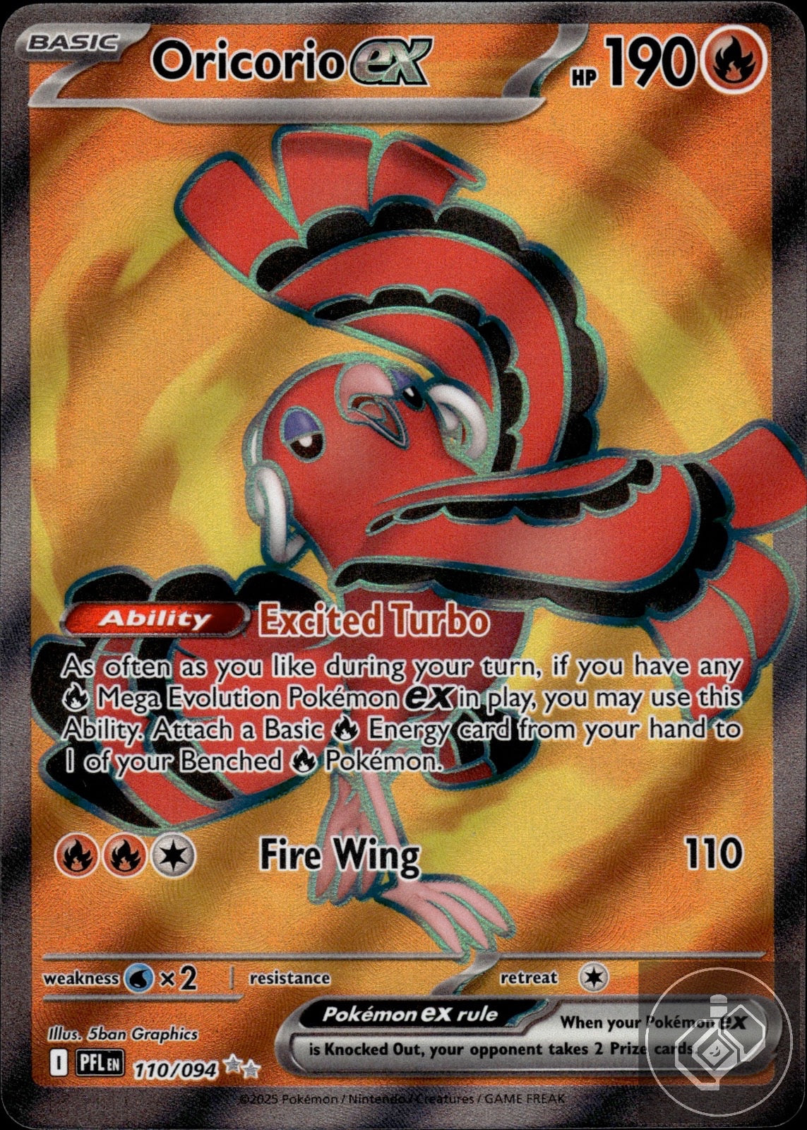 Oricorio ex 110/094 Ultra Rare Phantasmal Flames Pokemon