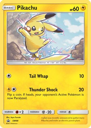 Pikachu - SM98 Holo Promo Sun & Moon Promo Pokemon Holo