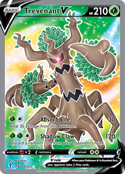 Trevenant V 168/203 Ultra Rare Evolving Skies Pokemon