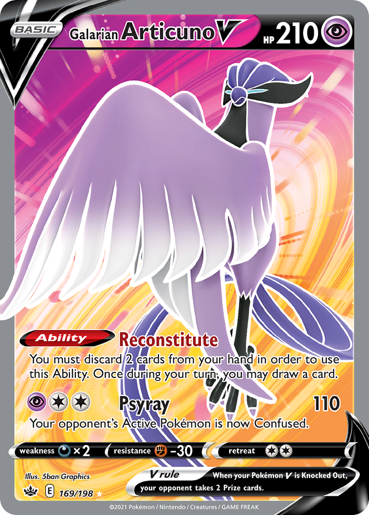 Galarian Articuno V 169/198 Ultra Rare Chilling Reign Pokemon