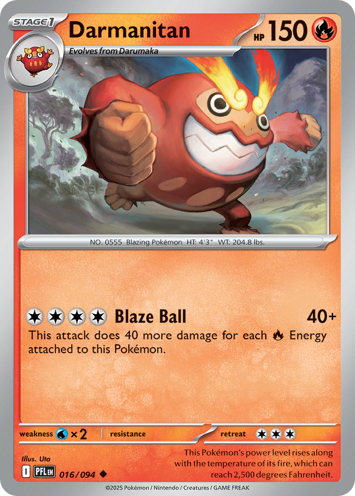 Darmanitan 016/094 Uncommon Phantasmal Flames Pokemon