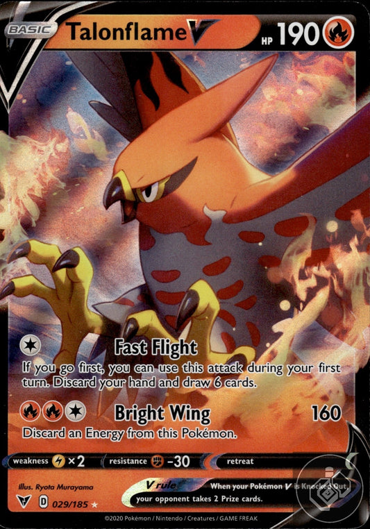 Talonflame V 029/185 Holo V Rare Vivid Voltage Pokemon
