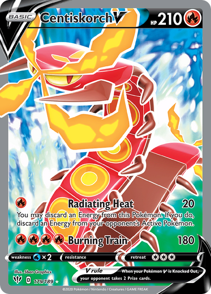 Centiskorch V 179/189 Ultra Rare Darkness Ablaze Pokemon