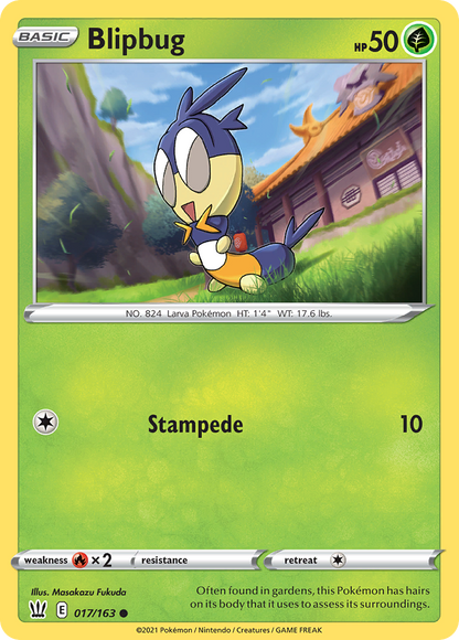 Blipbug 017/163 Common Battle Styles Pokemon Reverse Holo