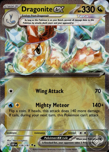 Dragonite ex 159/197 Double Rare Obsidian Flames Pokemon