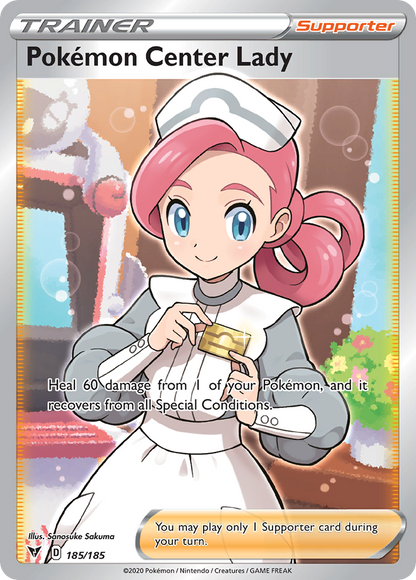 Pokemon Center Lady 185/185 Ultra Rare Vivid Voltage Pokemon
